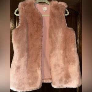 Boho Chic Pink Faux Fur Lined Vest Excellent Condition Size Women’s Small